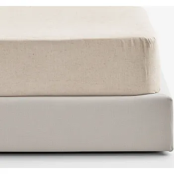 Prostěradlo Napínací prostěradlo ze lněné směsi - režné 80 x 160 cm