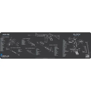 Čištění zbraně Cerus Gear MAT-MEGA-COMBO-AR15-GEN5-SCH-GRY - Podložka pro čištění zbraní AR15/GLOCK G5 SCHEMATIC COMBO MAGNUM CHAR GRAY