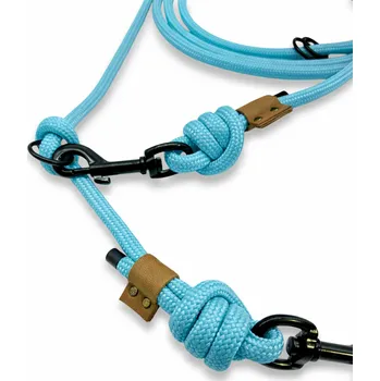 PafDog® Přepínací nastavitelné vodítko ADVENTURE 8mm, 11 délek, světle tyrkysové extra pevné DÉLKA VODÍTKA: 2.5 metru