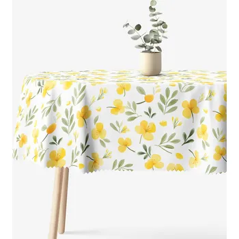 ubrus Oválný teflonový ubrus - Květy pupalky 120 x 160 cm