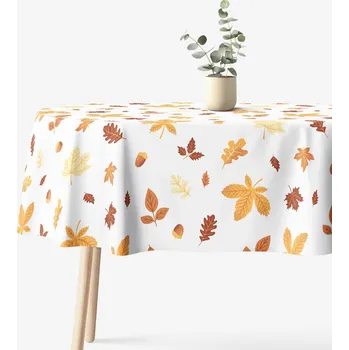 ubrus Oválný ubrus 100% bavlněné plátno - Podzimní listí 120 x 160 cm