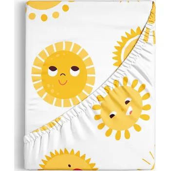 Prostěradlo Dětské bavlněné napínací prostěradlo - Usměvavá sluníčka 90 x 200 cm
