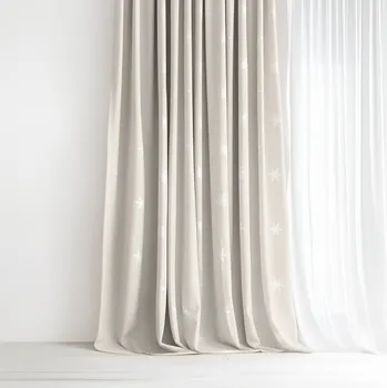 Vánoční dekorace Dekorační závěs Natura - Sněhové vločky na režné 200x135 cm