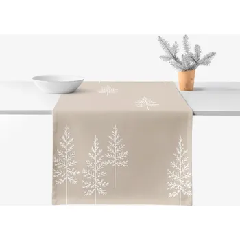 ubrus Běhoun na stůl z pevné bavlny - Severské stromky 20x120 cm