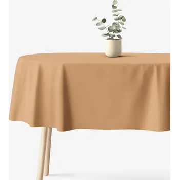 ubrus Oválný ubrus 100% bavlněné plátno - hnědý 120 x 160 cm