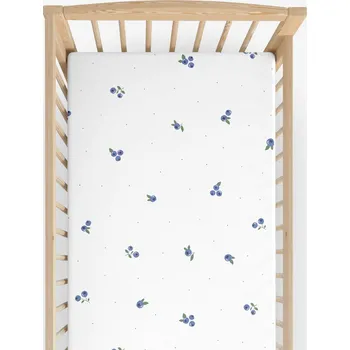 Prostěradlo Bavlněné napínací prostěradlo do dětské postýlky - Borůvky 60 x 120 cm