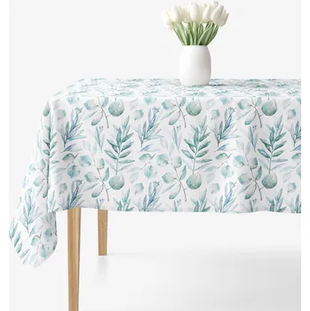 ubrus Hranatý ubrus 100% bavlněné plátno Deluxe - Akvarelové lístky 80 x 80 cm