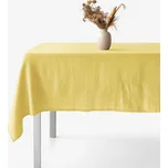 Hranatý ubrus ze lněné směsi - žlutý 100 x 140 cm
