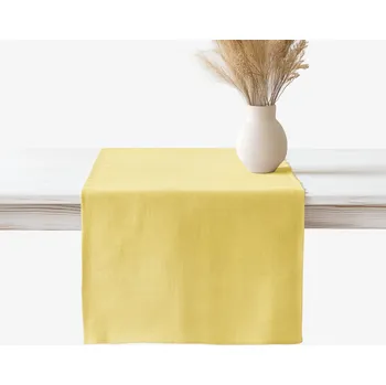 ubrus Běhoun na stůl ze lněné směsi - žlutý 20x120 cm