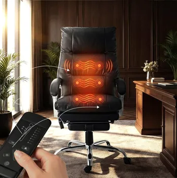 OMAXI Kancelářská židle Sirba s masážní funkcí imitace kůže 373429