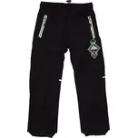 Dětské softshellové kalhoty zateplené Kugo HK5060 černé / zelené doplňky