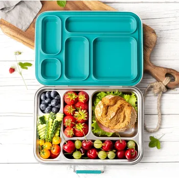 Svačinový box Lekkabox nerezový svačinový box Grande - Stainless steel petrol