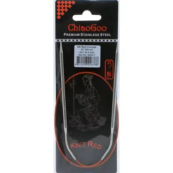 Jehlice ChiaoGoo Knit Red ergonomické fixní kruhové jehlice 60 Cm 4,5mm (ChiaoGoo SS Knit RED™ Circulars - 24" 60 cm 4,5mm)