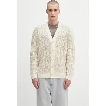 Dámský svetr Vlněný kardigan Drôle de Monsieur Le Cardigan Torsades Bicolore H.CA160.WO018 béžová 01X, vel. M