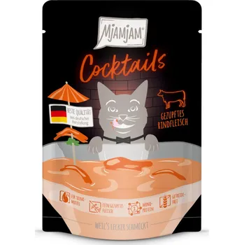 Krmivo pro kočku 20x40g MjAMjAM Cocktails Hovězí vlhké krmivo pro kočky
