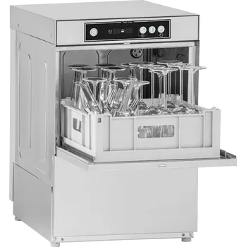 Myčka nádobí asber Myčka na sklo digitálně řízená s dávkovačem mycího a leštícího prostředku, koš 400x400 mm | ASBER, GT-400 DD