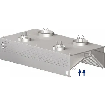 Digestoř STALGAST Skříňová nástěnná digestoř rekuperačně – indukční 4900x1200x450 mm | STALGAST, 9821412490