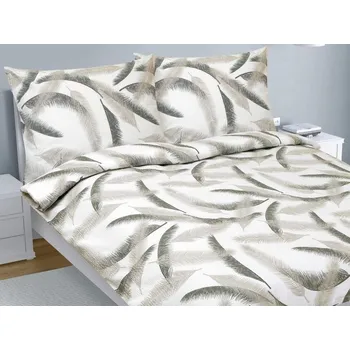Povlečení krep na dvoudeku Šedá,Bílá BX1001446 - 1ks 180x200, 2ks 70x90 cm