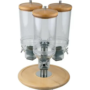 Plenkovník APS Otáčecí dávkovač na cereálie trojitý 3 x 4,5 l na dřevěném podstavci | APS, Rotation