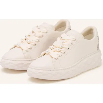 Dámská obuv Jimmy Choo Tenisky S Ozdobnými Perličkami, krémová / stříbrná