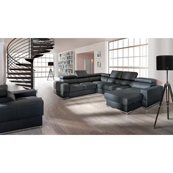 Sedací souprava Kožená rohová sedací souprava Bazalt 2