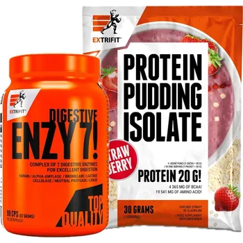 Fitness AKCE Extrifit Enzy 7! Digestive Enzymes 90 cps + ZDARMA Protein Pudding Isolate 30 g