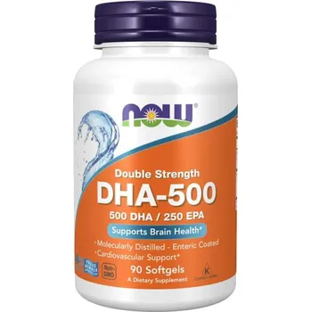 Doplněk stravy NOW DHA-500, 500 DHA/250 EPA, Omega 3, 90 softgelových kapslí