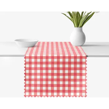 ubrus Běhoun na stůl teflonový - Červené kostičky 35x160 cm