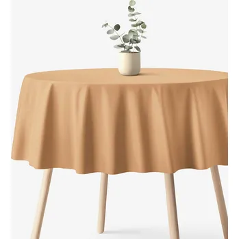 ubrus Kulatý ubrus 100% bavlněné plátno - hnědý Ø 100 cm