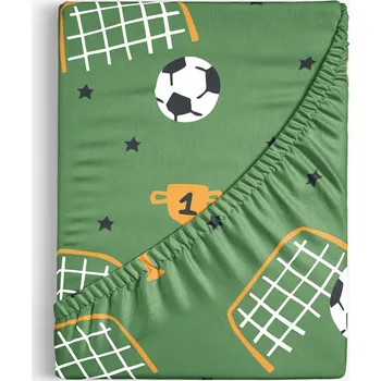 Prostěradlo Dětské bavlněné napínací prostěradlo - Fotbalový svět 140 x 200 cm