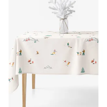 ubrus Hranatý ubrus 100% bavlněné plátno - Zimní radovánky 80 x 80 cm