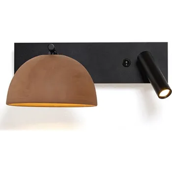 Luxcambra Nástěnná hliněná lampička ke čtení Absis Reader Horizontal Barva stínítka: Terracotta, Barva svítidla: Černá 2662-R