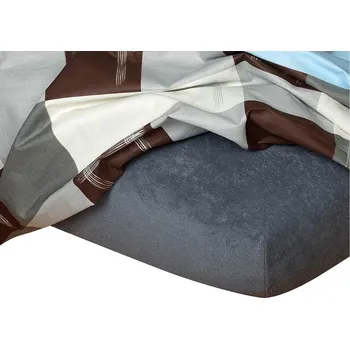 Bytový textil DADKA VRACOV Froté prostěradlo tmavě šedé Rozměr: 80x140x10