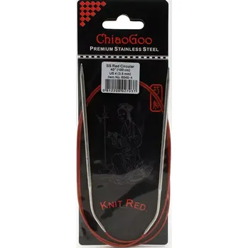 Jehlice ChiaoGoo Knit Red ergonomické fixní kruhové jehlice 100 Cm 3,5mm (ChiaoGoo SS Knit RED™ Circulars - 40" 100 cm 3,5mm)