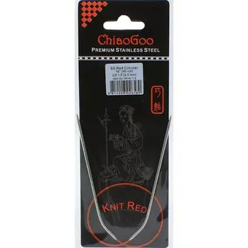 ChiaoGoo Knit Red ergonomické fixní kruhové jehlice 40 Cm 2,5mm (ChiaoGoo SS Knit RED™ Circulars - 16" 40 cm 2,5mm)