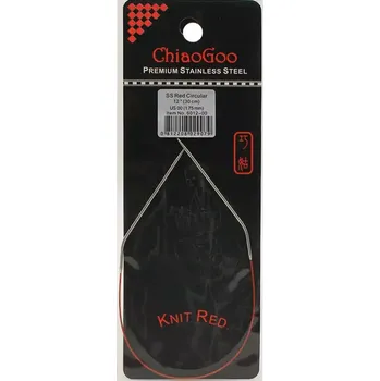 Jehlice ChiaoGoo Knit Red ergonomické fixní kruhové jehlice 30 Cm 1,75mm (ChiaoGoo SS Knit RED™ Circulars - 12" 30 cm 1,75mm)