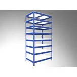 Regál do domácnosti Biedrax 60 x 90 x 270 cm, modrý, 8 polic bílé lamino 12mm, nosnost 200 kg na polici