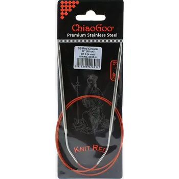 Jehlice ChiaoGoo Knit Red ergonomické fixní kruhové jehlice 80 Cm 4mm (ChiaoGoo SS Knit RED™ Circulars - 32" 80 cm 4mm)