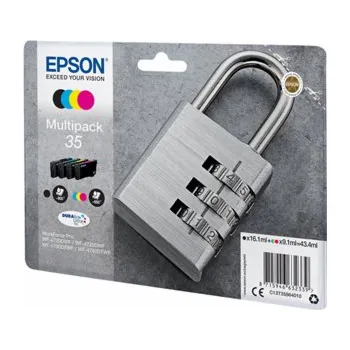 Počítač Epson 35 Multipack - 4-balení - černá, žlutá, azurová, purpurová - originální - blistr s RF / akustickým alarmem - inkoustová cartridge - pro WorkForce Pro WF-4720, WF-4720DWF, WF-4725DWF, WF-4730, WF