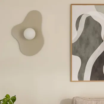 Lampička Globen Lighting Nástěnné světlo ILLUSION, béžové, sklo, 60 cm - Délka kabelu 200 cm béžová, bílá 1 x 8 W - Doprava zdarma