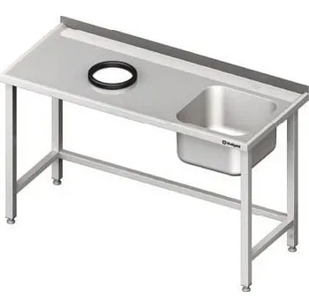 Dětský stůl STALGAST Stůl s dřezem z pravé strany a otvorem na odpadky 1300x700x850 mm | STALGAST, 980937130