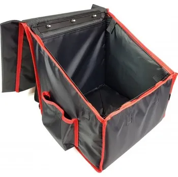 Taška na bowlingovou kouli FURMIS Batoh na pizzu na 4 krabice 400x400 mm, nylon, černý s červeným lemováním | FURMIS, PLECAK M