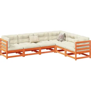 Zahradní nábytek vidaXL 6dílná zahradní sedací souprava masivní borovice [3299455] Barva: Voskově hnědá