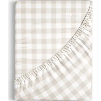 Prostěradlo Bavlněné napínací prostěradlo - Latte kostičky 90 x 200 cm