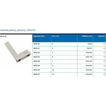 Úhloměr Ocelový přesný příložník 75x50 mm DIN875/0 , KMITEX KCZ-4033.30