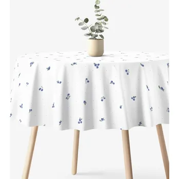 ubrus Kulatý ubrus 100% bavlněné plátno - Borůvky Ø 100 cm