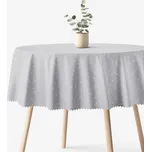 Sváteční kulatý teflonový ubrus - šedý s velkými ornamenty Ø 110 cm