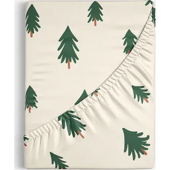Prostěradlo Bavlněné napínací prostěradlo - Stromečky na režném 140 x 200 cm