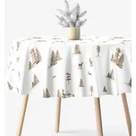 Kulatý ubrus z pevné bavlny - Beskydy Ø 130 cm