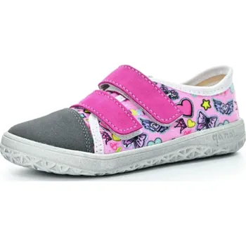 Dívčí polobotky Barefoot tenisky Jonap Airy - srdíčka dívčí Velikost: 28